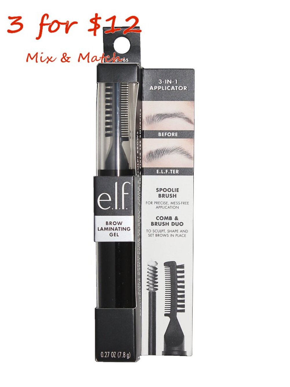 e.l.f Cosmetics Clear Transparent Water-Resistant Brow Laminating Gel